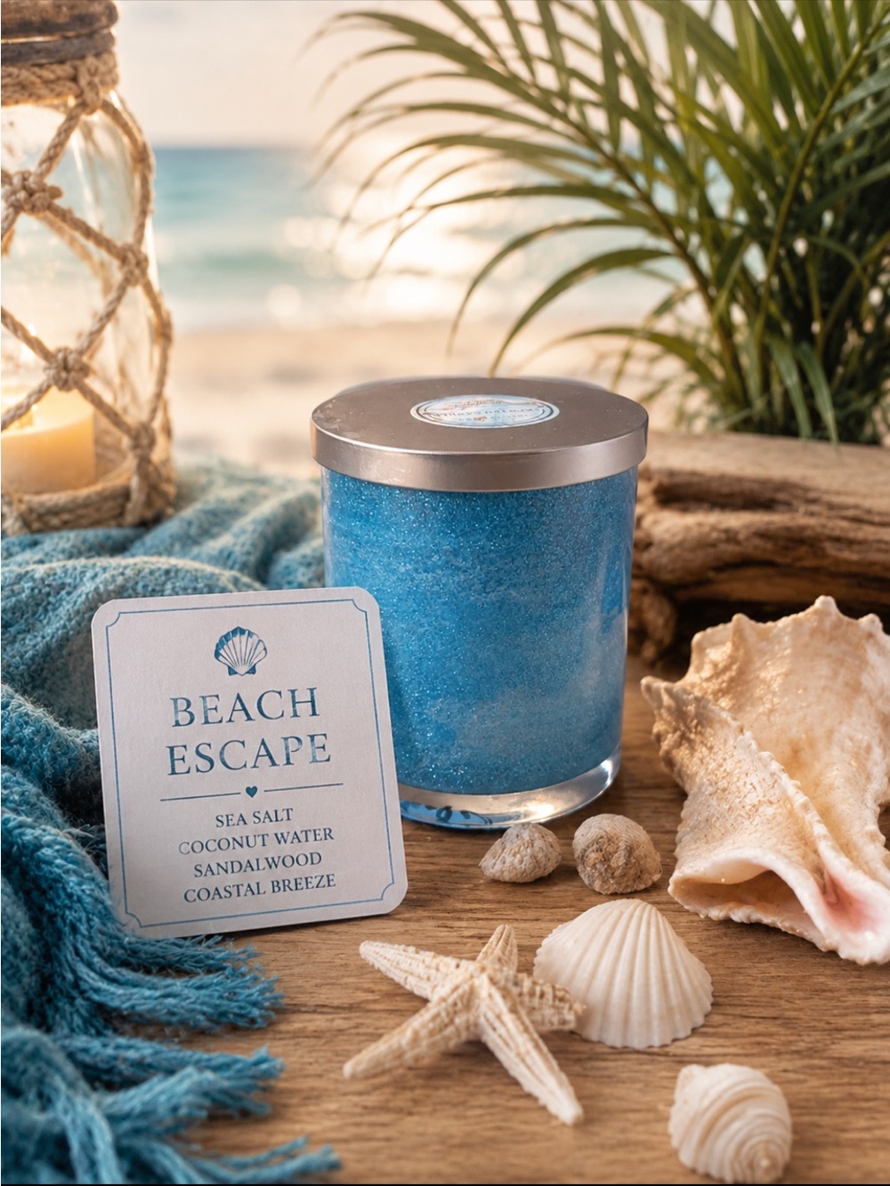 Beach Escape Blue Sea Salt Candle - Brand: